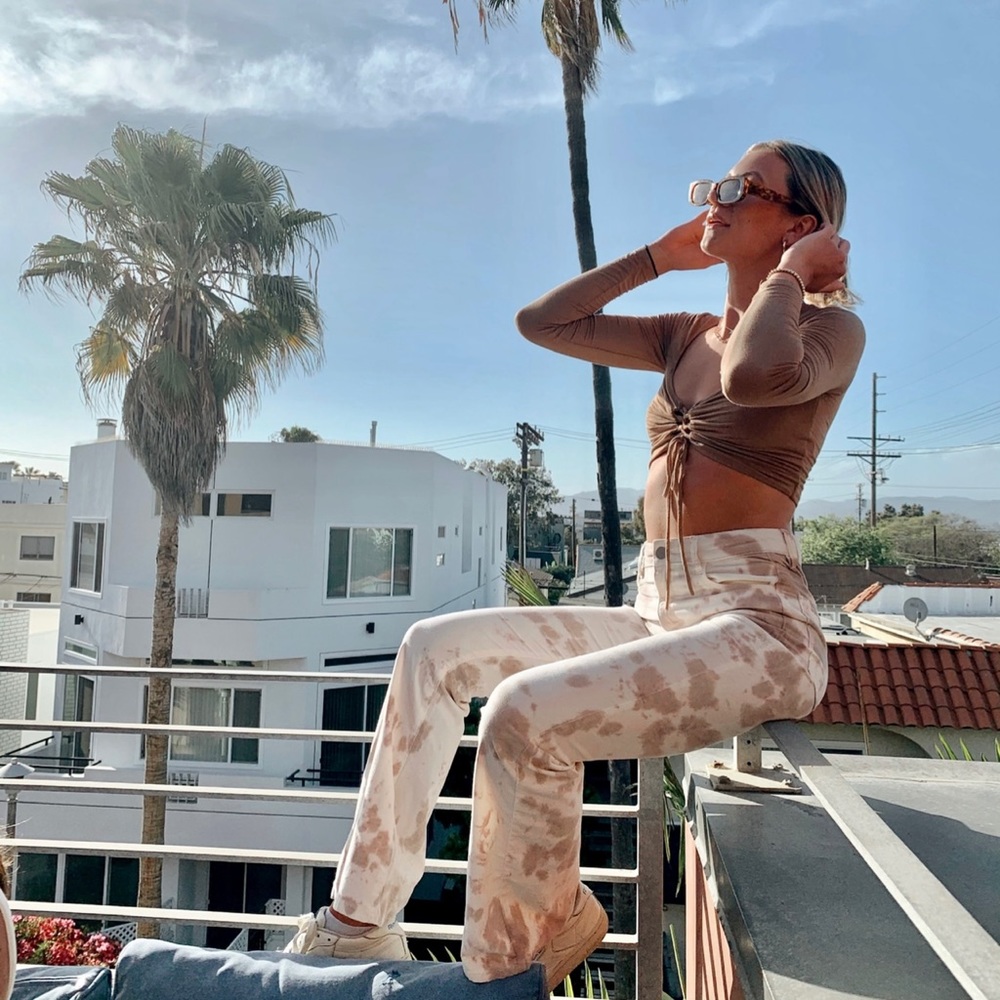 Tie dye flare pants
